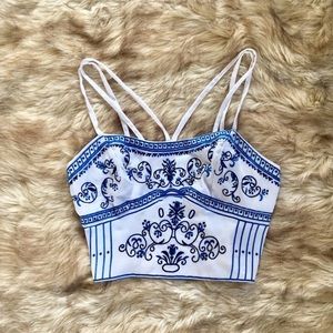 Embroidered Crop Top
